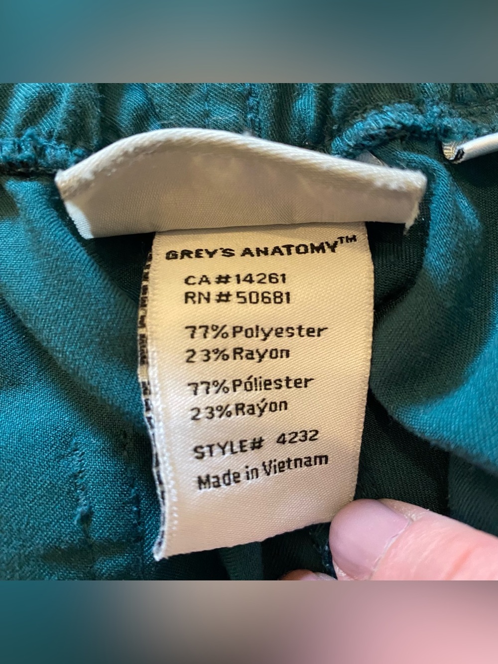 X2 Greys Anatomy scrub pants black green - Picture 8 of 15